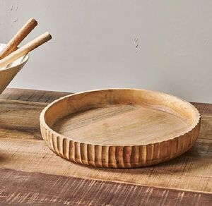 Bol de service peu profond Gavivi en bois de manguier fait à la main durable et élégant accessoire de salle à manger en bois naturel rustique petit service en bois - Product Image 5