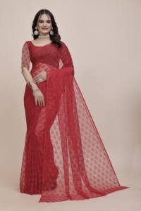 Verano de las mujeres listo para usar con estampado floral arte seda Saree estilo Bollywood con blusa sin costuras para cualquier ocasión - Product Image 2