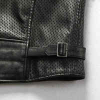 Chaleco de Cuero Genuino Negro para Hombre de Alta Calidad, Transpirable, para Invierno, Fabricación Personalizada, Servicio OEM ODM