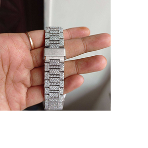 Luxury <b>Mens</b> Moissanite Diamond <b>Watch</b> Stainless Steel Hip Hop Style <b>Mechanical</b> Glass Dial - Product Image 2