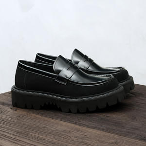 รองเท้าหนังแบบมีแถบยางยืดและส้นรองเท้าทนทานต่อการสึกหรอสำหรับผู้ชาย รองเท้าแบบทางการ - Product Image 4