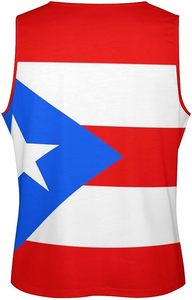 PR State Flag Hombres Muscle Tank Top Sin mangas Entrenamiento Tank Shirts Gym Fitness Tees Chaleco - Product Image 4