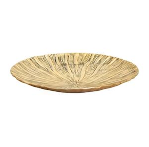 Wholesale <b>Large</b> round Fancy Metal Gold Plated Serving Platter Classic INS Design with Classic Engraving Steel Stand Party Dishes - Product Image 1