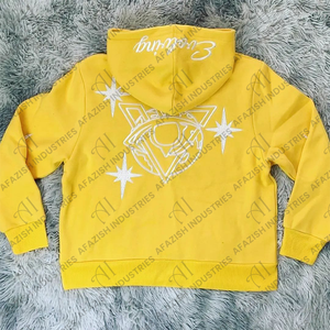 Vente en gros 100% coton Sweat à capuche Streetwear d'hiver pour hommes de haute qualité Conception personnalisée Chenille Broderie Logo Imprimé - Product Image 4