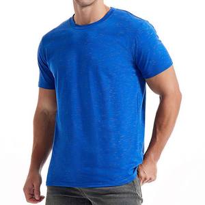 T-shirt unisexe en coton 100% de qualité supérieure, logo personnalisé, impression DTG, épaules tombantes, t-shirt surdimensionné, couleur bleue, vente en gros - Product Image 3