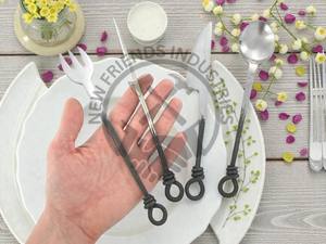 Ensemble de couverts médiévaux tendance, forgé à la main, en acier inoxydable 430, ensemble de couverts de fête, ensemble de couverts faits à la main sur mesure avec du cuir - Product Image 3