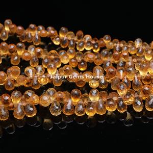 Nouvelle tendance Citrine à facettes larme en vrac pierres précieuses Briolette jaune à la mode pierre perles bijoux en gros pour Nelsace - Product Image 3