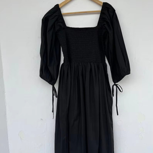 Robe décontractée tendance pour femmes et jeunes filles, en pur coton, longueur genou, col en V, manches longues, coupe évasée, imprimé floral indien, idéale pour l'été et les soirées. - Product Image 1