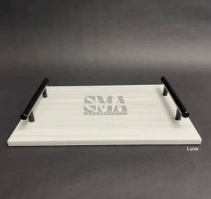 Plato de servicio de mármol rectangular grande moderno para Buffet, comedor, boda, catering, fiestas, eventos - Product Image 3