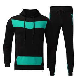 Venta al por mayor equipo de entrenamiento desgaste chándal personalizado de buena calidad colorido 100% algodón elástico con capucha chándal conjunto - Product Image 1