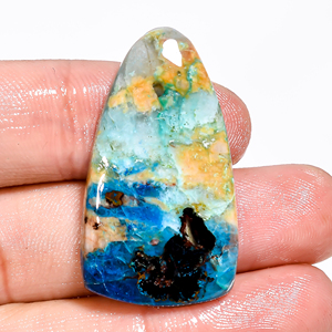 อัญมณีคริสโซโคล่าจำนวนมากรูปทรงผสมหลากสีสีสีฟ้าธรรมชาติเกรดเยี่ยม - Product Image 5