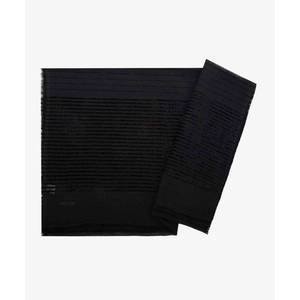 <b>Black</b> Polyester Velvet Striped Rectangular <b>Scarf</b> - Product Image 1