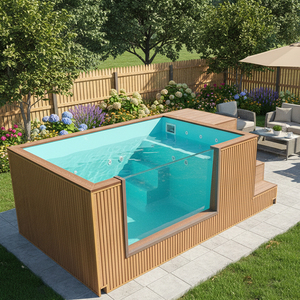 100% cài đặt hướng dẫn miễn phí 3D hồ bơi thiết kế trên mặt đất hồ bơi ngoài trời khung piscina vườn sân sau Spa bơi hồ bơi - Product Image 1