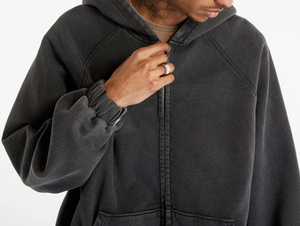 Sweat à capuche surdimensionné vintage délavé à l'acide pour hommes 100% coton éponge française avec broderie 3D personnalisée couleur unie approvisionnement ODM - Product Image 4