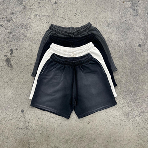 Shorts pour hommes en coton français de qualité supérieure, style streetwear, taille élastique, taille extra large - Product Image 4
