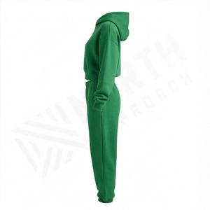 Ensemble de survêtement décontracté pour femmes avec logo personnalisé, pantalon de survêtement à capuche et à jambes courtes, ensemble de survêtement deux pièces, tenue de sport pour la salle de sport et le fitness - Product Image 3