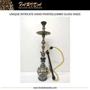 Venta caliente de la mejor calidad jarrones de vidrio Jumbo egipcios diseño único intrincado pintado a mano con técnica de laca al por mayor - Product Image 5