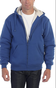 BANGLADESH DIRECT FACTORY MEN'S SOFT HEAVYWEIGHT SHERPA LINED <b>FLEECE</b> HOODIE <b>JACKET</b> NEW ARRIVAL WINTER THERMAL <b>JACKETS</b> - Product Image 3