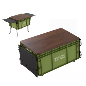 Cajas Plegables Ligeras para Almacenamiento y Transporte para Campamento, Picnic y Actividades al Aire Libre con Tapas <span class=keywords><strong>de</strong></span> Madera - Product Image 3