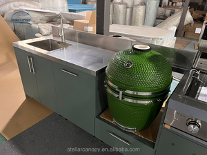 Muebles de Exterior Modernos, Diseño de Cocina para Barbacoa, Gabinetes de Patio de Acero Inoxidable, Cocina con Fregadero - Product Image 3