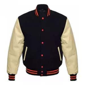 Chaqueta de bombardero de diseño personalizado calidad hombres mangas de cuero Chenille bordado béisbol Letterman Varsity chaquetas para hombres/mujeres - Product Image 4