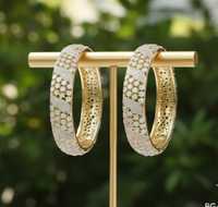 Bijoux élégants en diamant américain Ensemble de 2 bracelets de fête polonais bicolores Bijoux de créateur élégants pour femmes et mariage