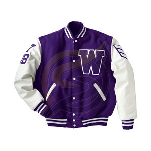 Blouson en laine pour homme, Streetwear, sur mesure, léger, avec des lettres brodées en Chenille, veste de Baseball, nouveau Style, - Product Image 1