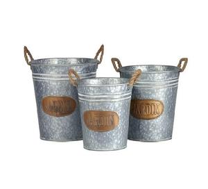 Grossiste Ensemble de trois jardinières faites à la main en métal galvanisé Jardinière en métal galvanisé Articles de jardin - Product Image 5