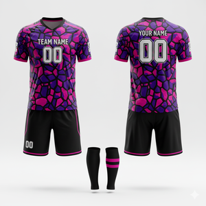 Uniforme de Fútbol Sublimado para Partidos |   Conjunto de Jersey y Pantalones Cortos con Diseño Completo |   Servicio de Impresión Personalizada para Equipos - Product Image 5