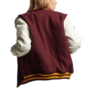 2025 <b>Winter</b> Letterman Women Jacket <b>Coat</b> <b>Lady</b> Custom Varsity Jacket Leather Cropped Breathable Cotton Fleece Varsity Jacket Women - Product Image 6