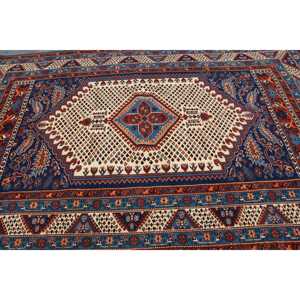 Alfombra Turca Grande, Alfombra Vintage de 6.4x10.2 pies, Alfombra de Lana Azul - Product Image 4