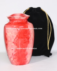 High Quality Red Premium Aluminum & Brass Cremation <b>Urns</b> American Style <b>Urn</b> <b>for</b> Human <b>Ashes</b> Storage From India <b>for</b> Funerals - Product Image 2
