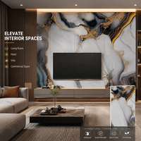 Panneau mural en PVC brillant MORLENX Luxury Black Gold Agate UV Marble Sheet pour la décoration intérieure d'hôtels et de villas