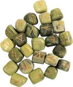 Juego de Runas de cristal caído serpentina de alta calidad, piedra de energía Wicca de cuarzo Natural para protección vikinga de meditación intuitiva - Product Image 6