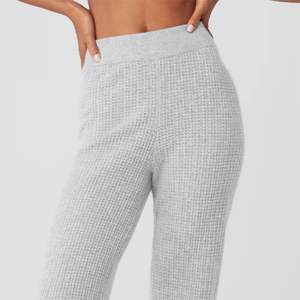 Women High-Waisted Knit Lounge Pants | Comfortable and Breathable Stretch Lounge Pants with Elastic Waist Ideal for Casual - Product Image 4
