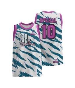 Maillot de basketball respirant et antibactérien Operal, haute qualité, 100 % polyester, imprimé par transfert thermique, ensemble uniforme premium unisexe - Product Image 1