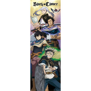 Black Clover Anime <b>Poster</b> Group Door <b>Poster</b> in Black and White - Product Image 1