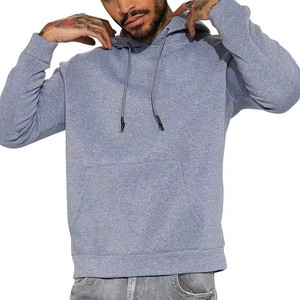 Sweat à capuche en molleton vierge décontracté d'hiver pour hommes de la meilleure qualité, conception à glissière, service OEM disponible, impression bouffante de couleur unie. - Product Image 4