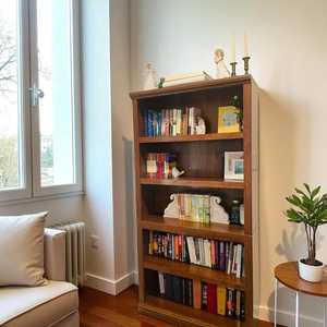 Tall Five Shelf Wooden Bookcase Freestanding <b>Bookshelf</b> For Living Room Home <b>Office</b> Bedroom Display Organizer With Classic Design - Product Image 2