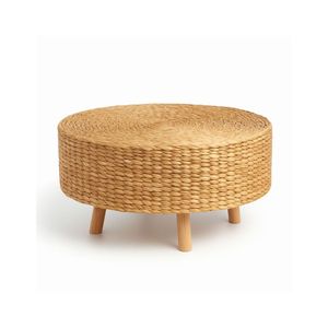 Mesa de centro redonda de ratán de alta calidad con taburetes de madera de teca maciza, perfecta para uso en sala de estar o patio ecológico - Product Image 3