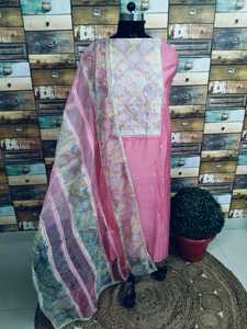 À la mode traditionnel moderne soie Salwar Kameez élégant coton pantalon costume adultes à la mode imprimé ethnique printemps été indien - Product Image 2