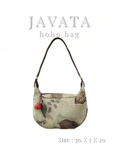 BOLSO IMPERMEABLE JAVATA ECOPRINT DE LONA Y CUERO, FORMA DE TRAPÉZIO, ABERTURA SUPERIOR, CAPACIDAD 3L+ - Product Image 1