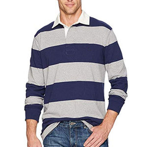 Wholesale High Quality 100% Cotton Men's <b>T</b>-<b>Shirt</b> Custom Printed <b>Long</b> <b>Sleeve</b> V-Neck <b>Stripe</b> for Polo Casual Crew Summer Wear - Product Image 6