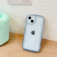 Coque transparente antichoc avec cadre à bords ondulés en TPU souple pour iPhone, pour filles et femmes, compatible avec iPhone 18, 17, 16, 14, 13
