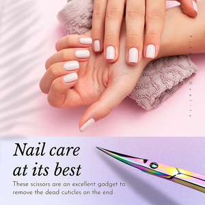 Tijeras para uñas con hoja curvada recubierta de titanio, para manicura y belleza, precio al por mayor - Product Image 4