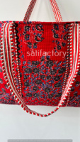 Sac fourre-tout matelassé en tissu de coton, grand format, à ouverture facile, pour voyage et shopping, couleur unie, toutes saisons, cadeau pour elle