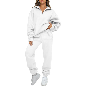 Nuevo traje deportivo de dos piezas de manga larga para mujer, camisa deportiva con media cremallera y pantalones para correr, conjunto con capucha para mujer 2026 - Product Image 2