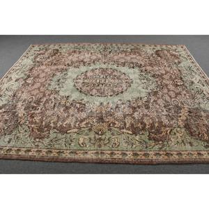 7x9.1 ft Vintage Rug, <b>Brown</b> Oriental Turkish Rug <b>Wool</b> - Product Image 3