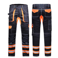 Pantalones de seguridad de alta visibilidad para hombres Pantalones DE TRABAJO resistentes con rayas reflectantes Bolsillos Pantalones de carga de trabajo de invierno