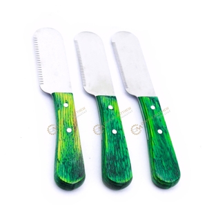 Outils de toilettage pour chiens en gros de haute qualité couteau à dénuder en acier inoxydable avec manche en bois classique pour le style des animaux de compagnie - Product Image 5